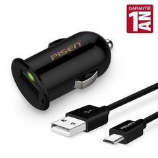 Chargeur Auto 1A Noir PLUS Câble V8 au meilleur prix au Maroc