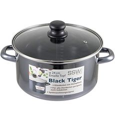 Faitout Marque allemand SSW Anti Adhérent Induction 24 Cm 5L Couvercle verre au meilleur prix au Maroc