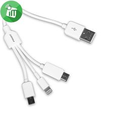 Câble 3 in one Blanc au meilleur prix au Maroc