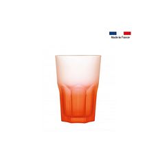 Lot 3 Verre à eau mauve vert orange effet givré 40 cl Techno Colors made in france au meilleur prix au Maroc