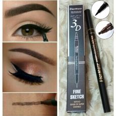 Crayon 2en1 eyeliner noir plus eyebrow pen marron microblading  à la fourche tenue 24 waterproof au meilleur prix au Maroc