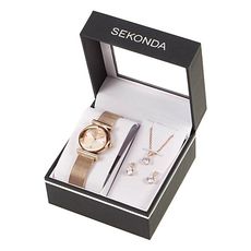 Coffret Montre, Collier, Pendentif et Boucles d'oreilles Sekonda 2301G - Doré au meilleur prix au Maroc