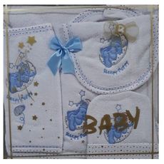 Peignoir + Serviette + Bonnet + Bavoir Pour Bébé 4 X 1- Bleu au meilleur prix au Maroc