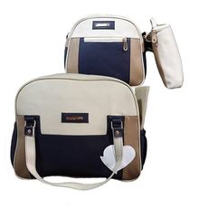 Pack My Baby : Sac à langer en Cuir 3 pièces - Bleu Marine au meilleur prix au Maroc