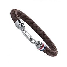 Bracelet en cuir tressé TOMMY HILFIGER 2700530 - Marron au meilleur prix au Maroc