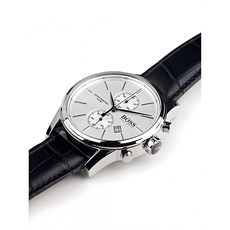 Montre avec Bracelet en cuir Boîtier en acier inoxydable - 1513282 - Noir au meilleur prix au Maroc