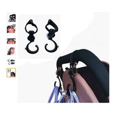 2 Crochets pour Sac Poussette Landau Rotation 360 Degrés au meilleur prix au Maroc