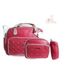 Pack My Baby : Sac à langer en Cuir 4 pièces - Rose au meilleur prix au Maroc