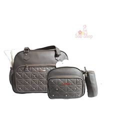 Pack My Baby : Sac à langer en Cuir 4 pièces - Gris au meilleur prix au Maroc