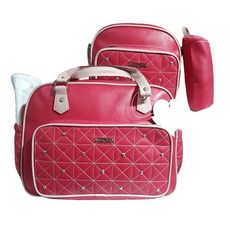 Pack My Baby : Sac à langer en Cuir 4 pièces - Rose au meilleur prix au Maroc