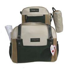 Baby Pack My Baby : Sac à langer en Cuir 3 pièces - Olive au meilleur prix au Maroc