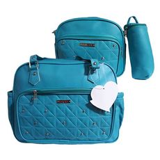 Pack My Baby : Sac à langer en Cuir 4 pièces - Bleu au meilleur prix au Maroc
