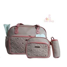 Pack My Baby : Sac à langer en Cuir 4 pièces - Rose'' au meilleur prix au Maroc