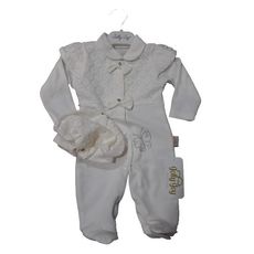 Grenouillère- Pyjama + Bonnet - TURKEY Made - Blanc au meilleur prix au Maroc