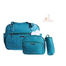 Pack My Baby : Sac à langer en Cuir 4 pièces - Bleu au meilleur prix au Maroc