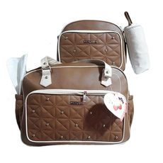 Pack My Baby : Sac à langer en Cuir 4 pièces - Marron au meilleur prix au Maroc