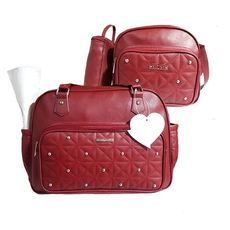 Pack My Baby : Sac à langer en Cuir 4 pièces - Grenat au meilleur prix au Maroc