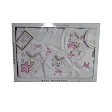 Baby Baugousse - T-Shirt + Bonnet + Léguant + Bavoir - TURKEY Made - Rose au meilleur prix au Maroc