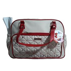 Pack My Baby : Sac à langer en Cuir 4 pièces - Blanc & rouge au meilleur prix au Maroc