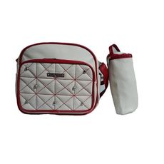 Pack My Baby : Sac à langer en Cuir 4 pièces - Blanc & Rouge au meilleur prix au Maroc