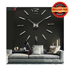 Horloge Murale 3D Originale Design  - Silver au meilleur prix au Maroc