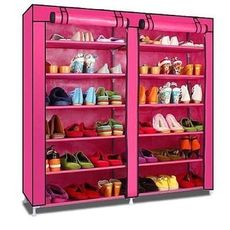 Armoire de chaussure 12 étages Rose au meilleur prix au Maroc