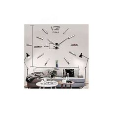 Horloge Murale Design 3D 1,20m - Silver au meilleur prix au Maroc