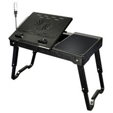 Table de PC Portable Réglable avec Ventilateur de Refroidissement Intégré usb - Noir au meilleur prix au Maroc