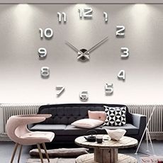 Horloge Murale Design 3D 1 m - Silver au meilleur prix au Maroc