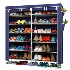 Armoire de chaussures 12 étages - bleu marine au meilleur prix au Maroc