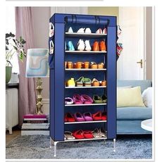 Armoire à Chaussures 7 étages  - Bleu marine au meilleur prix au Maroc