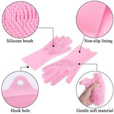 Gant Vaisselle Magique Nettoyant Gants D'Épurateur Brosse - Paire (2 pièces) au meilleur prix au Maroc
