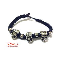 Bracelet Fil Avec 3 Têtes de mort - Unisex au meilleur prix au Maroc