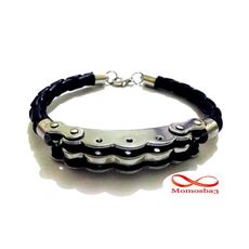 Bracelet Cuir Noir Et Acier Inoxydable au meilleur prix au Maroc