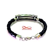 Bracelet Cuir Noir Et Acier Inoxydable au meilleur prix au Maroc