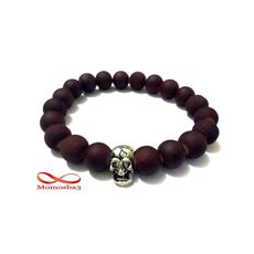 Agate MARRON mat avec pendentif Tête De Mort au meilleur prix au Maroc