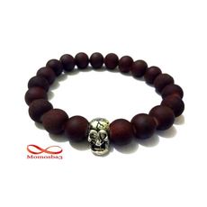 Agate MARRON mat avec pendentif Tête De Mort au meilleur prix au Maroc