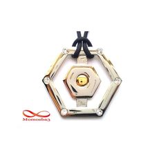 Collier Avec Pendentif Argenté + DORE - 6 Pierres au meilleur prix au Maroc