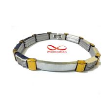 Bracelet Avec Plaque En Acier Inoxydable Pour Homme - Argent + DORE au meilleur prix au Maroc
