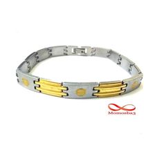 Bracelet Avec Plaque En Acier Inoxydable Pour Homme - Argent + DORE au meilleur prix au Maroc