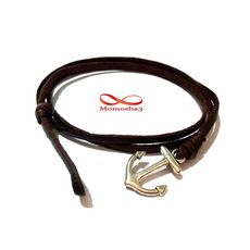 Bracelet Ancre Marine Cuir MARRON au meilleur prix au Maroc