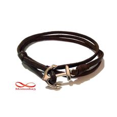 Bracelet Ancre Marine Cuir MARRON au meilleur prix au Maroc