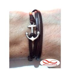 Bracelet Ancre Marine Cuir MARRON au meilleur prix au Maroc