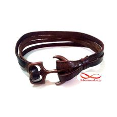 Bracelet Ancre Marine Cuir MARRON au meilleur prix au Maroc