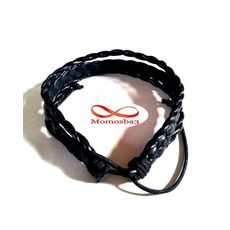 Bracelet En Cuir Tressé Noir - Unisex au meilleur prix au Maroc