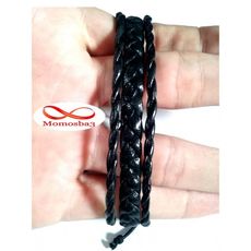 Bracelet En Cuir Tressé Noir - Unisex au meilleur prix au Maroc