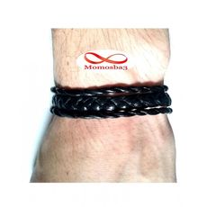 Bracelet En Cuir Tressé Noir - Unisex au meilleur prix au Maroc