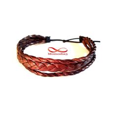 Bracelet Homme Cuir Tressé MARRON au meilleur prix au Maroc