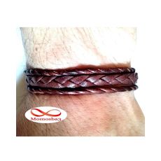 Bracelet Homme Cuir Tressé MARRON au meilleur prix au Maroc