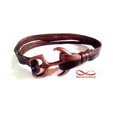 Bracelet Ancre Marine Cuir MARRON au meilleur prix au Maroc